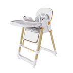 Convertible Baby High Chair to Rocker with 5-Point Harness, Foldable Infant Feeding Chair in White with Removable 2-Tier Easy