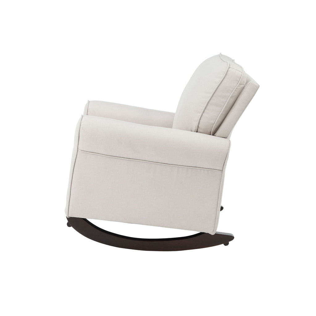 Elvin Beige Fabric Rocking Chair - Grand Goldman Shop