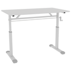 Adjustable Study Desk for Kids and Adults, Height-Adjustable Home Office Desk, White Frame with White Wood Tabletop, 60cm x 1