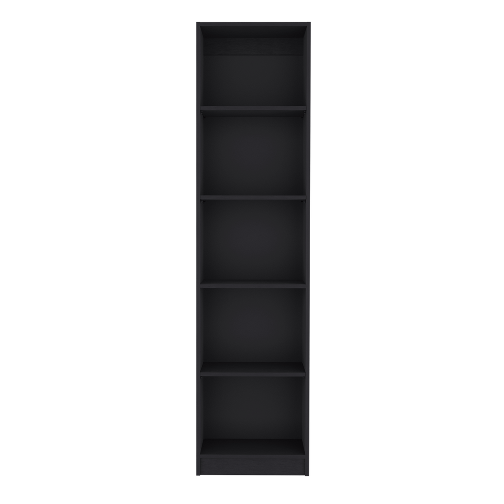 Home Xs Bookcase with 5-Tier Shelves and Slim Design -Black -Office | Premium Home Decor - Grand Goldman