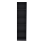 Home Xs Bookcase with 5-Tier Shelves and Slim Design -Black -Office | Premium Home Decor - Grand Goldman