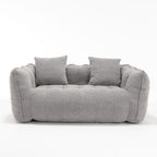 Cozy Beanbag Chair with High Resilience Foam Core for Two - Grey Chenille, 66x35x25 inches - Grand Goldman Shop