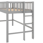 Twin Size Low Loft Bed with Ladder and Slide, Gray(OLD SKU:WF196418AAE) - Grand Goldman Shop