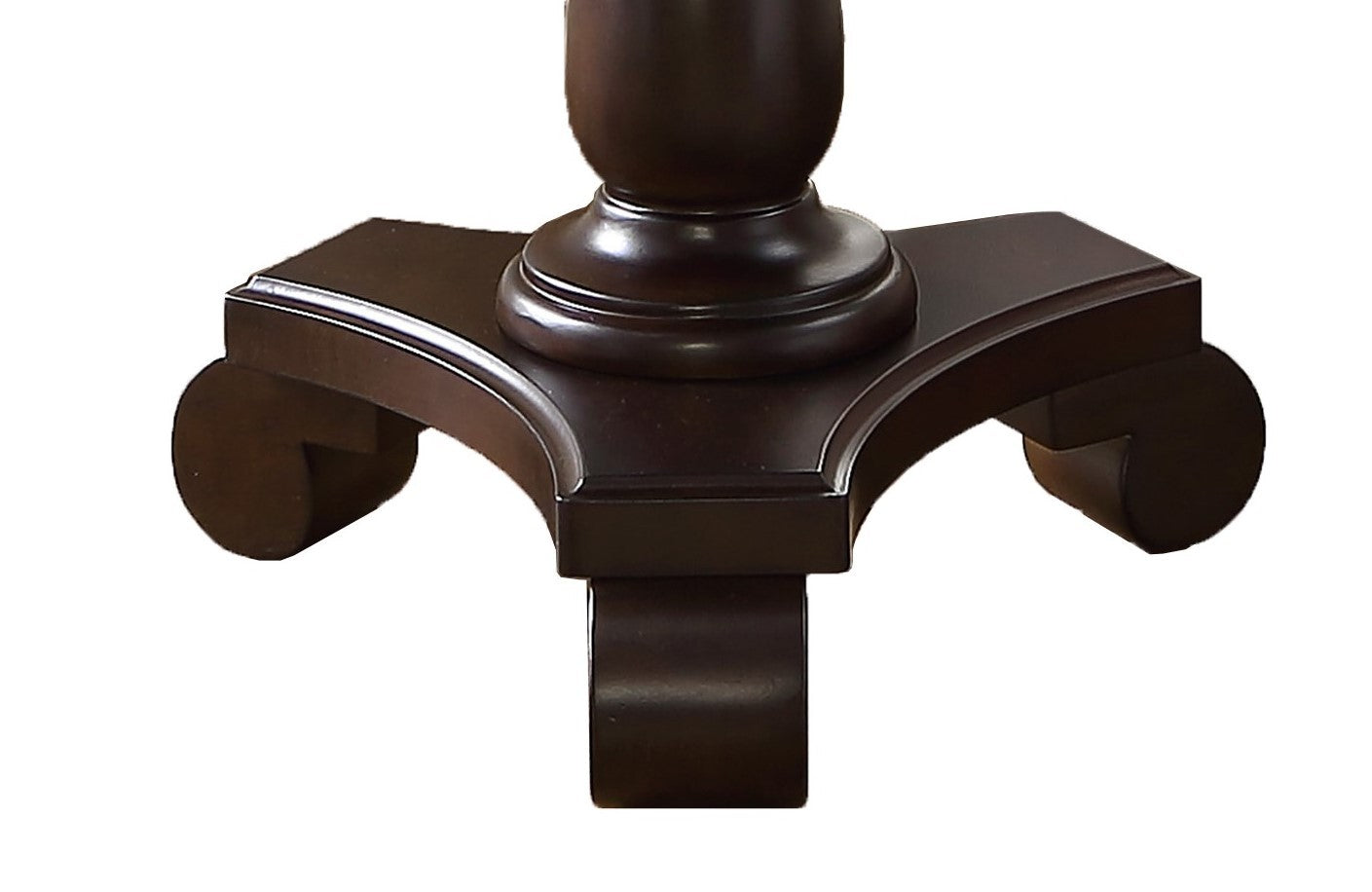 Rene Round Wood Pedestal Side Table, Espresso - Grand Goldman Shop