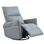 Power Swivel Rocker Recliner Chair for Adults, 270° Swivel Rocking Recliner Chair,Electric Small Recliners for Small Spaces, Single Sofa Recliner for Living Room, Bedroom,RV (Blue-gray+270° Swivel) - Grand Goldman Shop