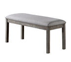 Gray Color Dining Bench Padded Seat 1pc Bench Kitchen Dining Room Wire-Brushed Finish - Grand Goldman Shop