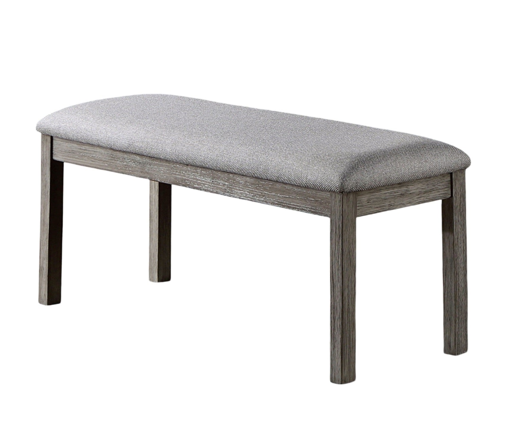 Gray Color Dining Bench Padded Seat 1pc Bench Kitchen Dining Room Wire-Brushed Finish - Grand Goldman Shop