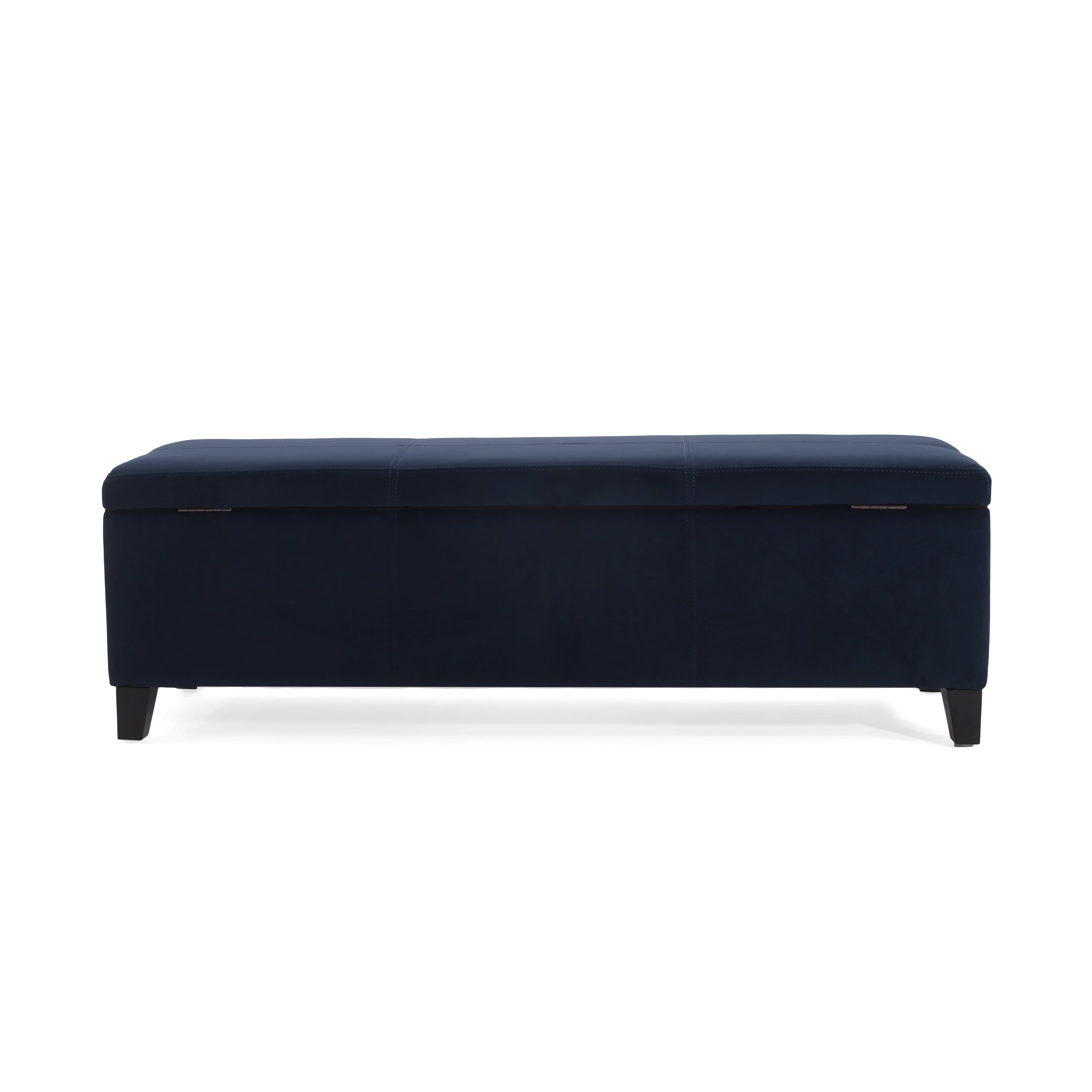Indoor Dark Blue Storage Ottoman Bench - 51.25''L Upholstered Entryway Bench with Hidden Storage, 300lbs Weight Capacity for Living Room, Bedroom & Hallway - Grand Goldman Shop