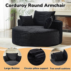 55'L Corduroy Sponge single sofa,No Assembly Required,Fluffy Modern Sleeper Chair for Living room, Bedroom, Lounge and Projection Room(Not a swivel chair.) - Grand Goldman Shop