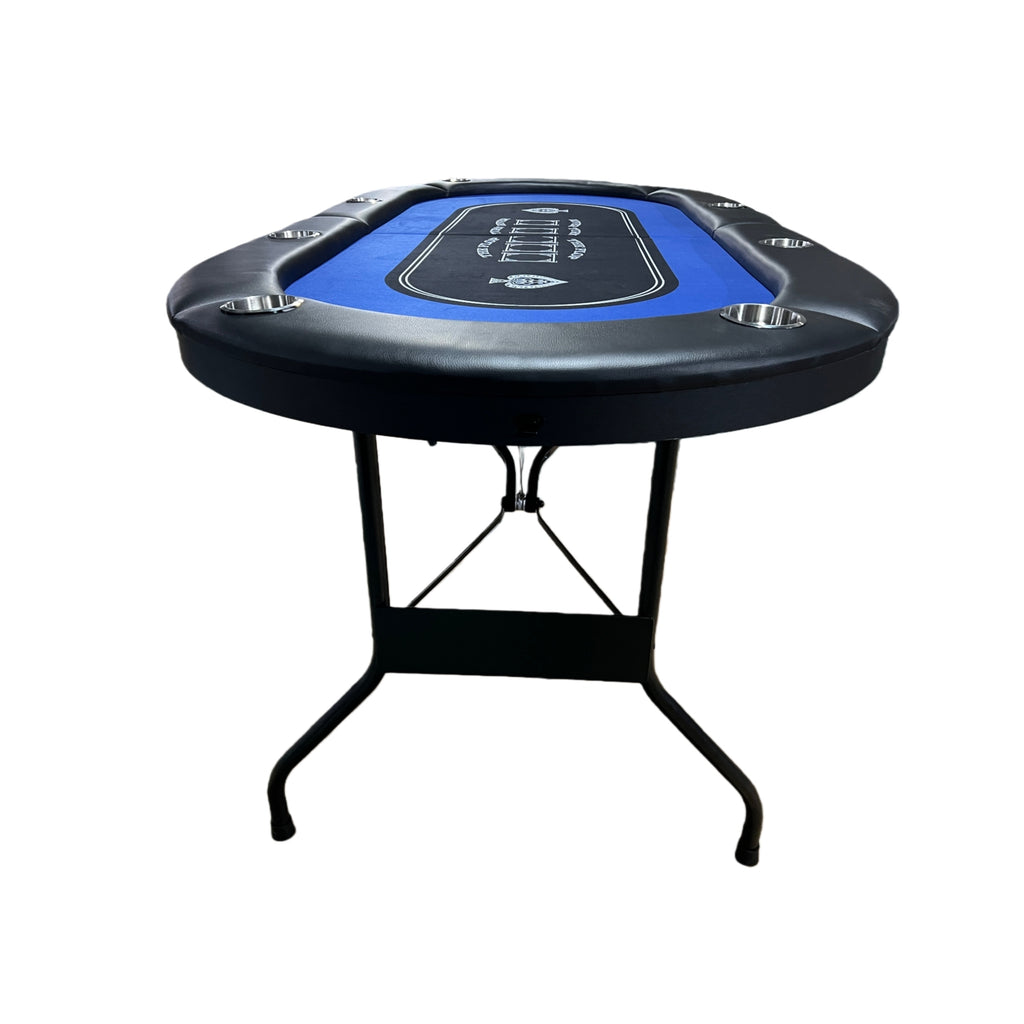 INO Design 71 inches Foldable Poker Table Portable for Casion Texas Hold'em Games with Blue Felt | Premium Home Decor - Grand