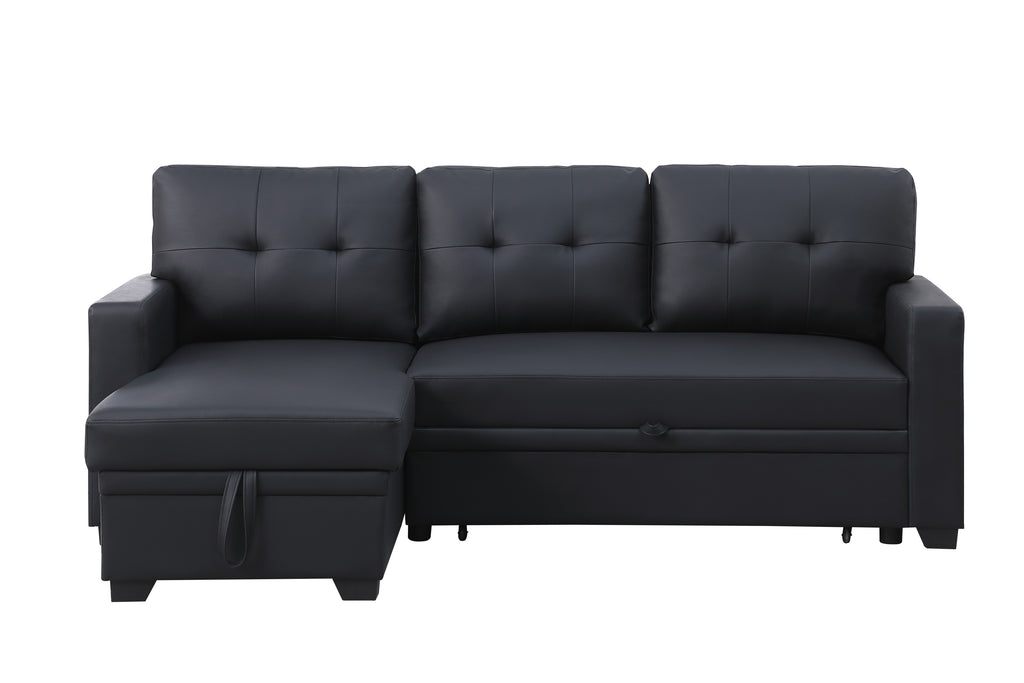 Upholstered Pull out Sectional Sofa with Chaise - Grand Goldman Shop