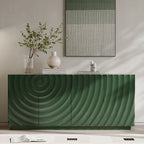 Sideboard Buffet Cabinet, 59'Green Accent Cabinet with 4 Doors, Mid Century Modern Pantry Cabinet, Wood Buffet Cabinet, Media Cabinet, Console Cabinet, Cabinet for Entryway, Living Room, Dining Room - Grand Goldman Shop