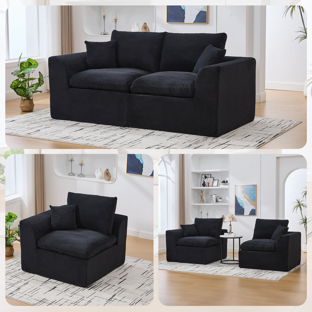 UNITED WE WIN Modular Sectional Sofa Cloud Couch,Comfy Cloud Modern Sofa,2 Seater with Cushion Covers Removable Furniture for Living Room Bedroom Apartments Dorms,No Assembly Required - Grand Goldman Shop