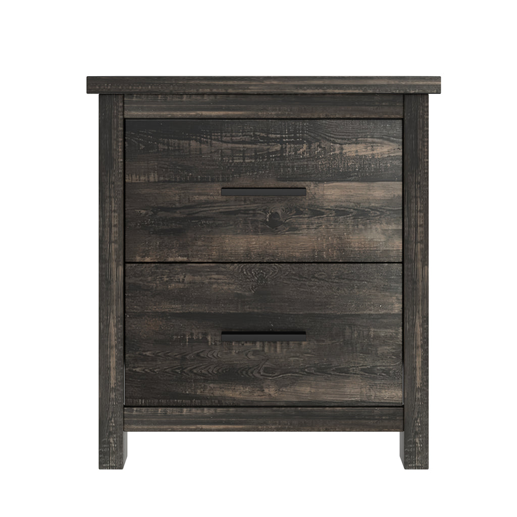 4PCS Bedroom Sets, Wooden Queen Size Bed Frame with Storage Headboard and Charging Station, 2 Nightstands with 2 Drawers, 1 Dresser with 5 Drawers, Antique Gray - Grand Goldman Shop