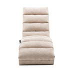 Linen Massage Chaise Lounge Indoor with Remote Control, Ergonomic Electric Massage Lounger in Beige - Grand Goldman Shop