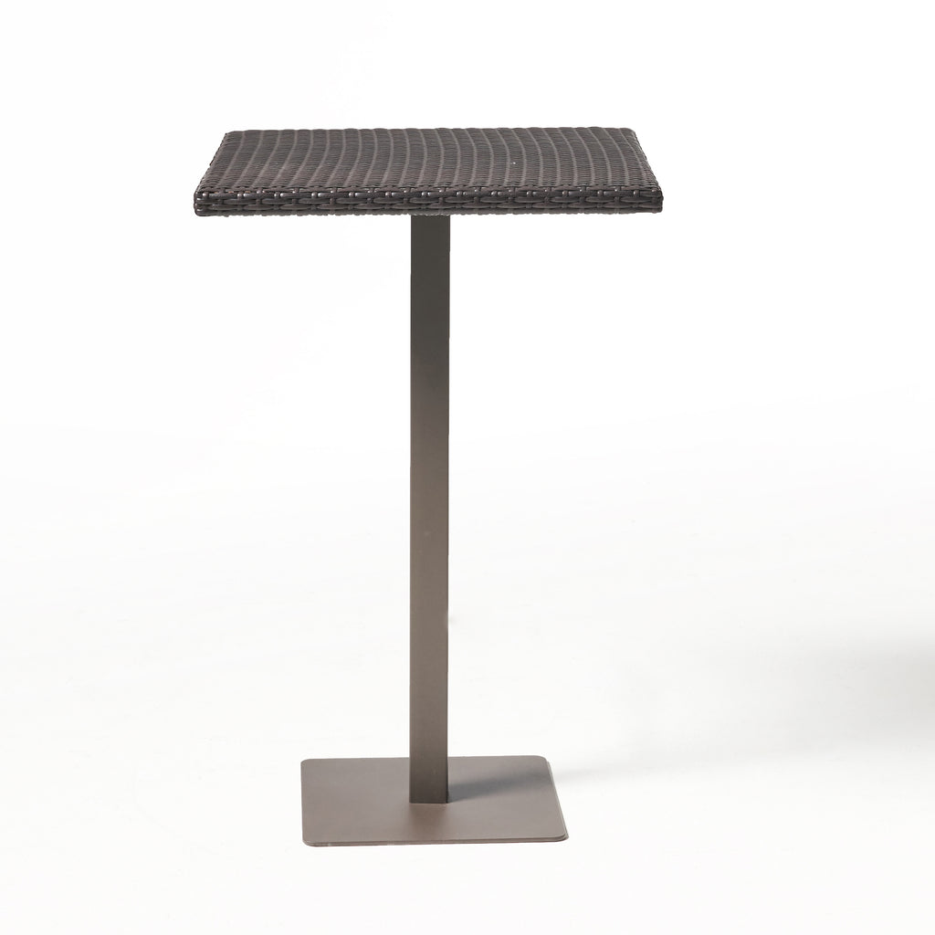 Outdoor 26' x 26' Square PE Rattan Bar Table with Iron Frame, Multibrown - Grand Goldman Shop