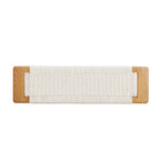 Design Natural Oak Wood Dining Bench Bed Bench with Handwoven Cane Seat in White - Grand Goldman Shop