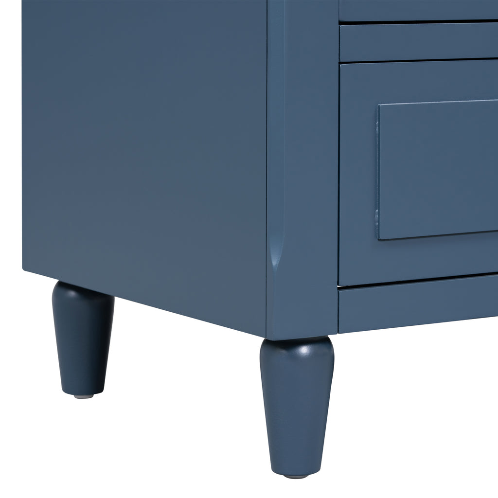 U_STYLE 28''Pine Wood Nightstand with 3 Drawers and Smooth Gliding Rails ,Simple Bedside Cabinet with Metal handle, Minimalist Sofa Side Table with rubber legs for Bedroom Sofa Couch Office - Grand Goldman Shop