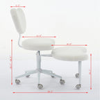Artificial rabbit hair Meditation Chair Plus, Cross Legged Chair with Wheels, ADHD Chair, Criss Cross Desk Chair with Lumbar 