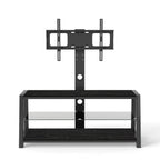 Wooden Storage TV Stand Black Tempered Glass Height Adjustable Universal Swivel Entertainment Center With Mount TV Stand,black - Grand Goldman Shop