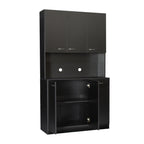 70.87' Tall Wardrobe& Kitchen Cabinet, with 6-Doors, 1-Open Shelves and 1-Drawer for bedroom,Black - Grand Goldman Shop