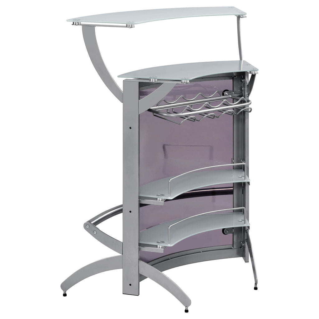Elaina Silver 2-shelf Home Bar - Grand Goldman Shop