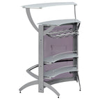 Elaina Silver 2-shelf Home Bar - Grand Goldman Shop