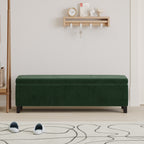 Indoor Forest Green Storage Ottoman Bench - 51.25''L Upholstered Entryway Bench with Hidden Storage, 300lbs Weight Capacity for Living Room, Bedroom & Hallway - Grand Goldman Shop