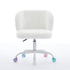 A&A Furniture Office Chair,Artificial rabbit hair Home Office Chair with Metal Base,Adjustable Desk Chair Swivel Office Chair