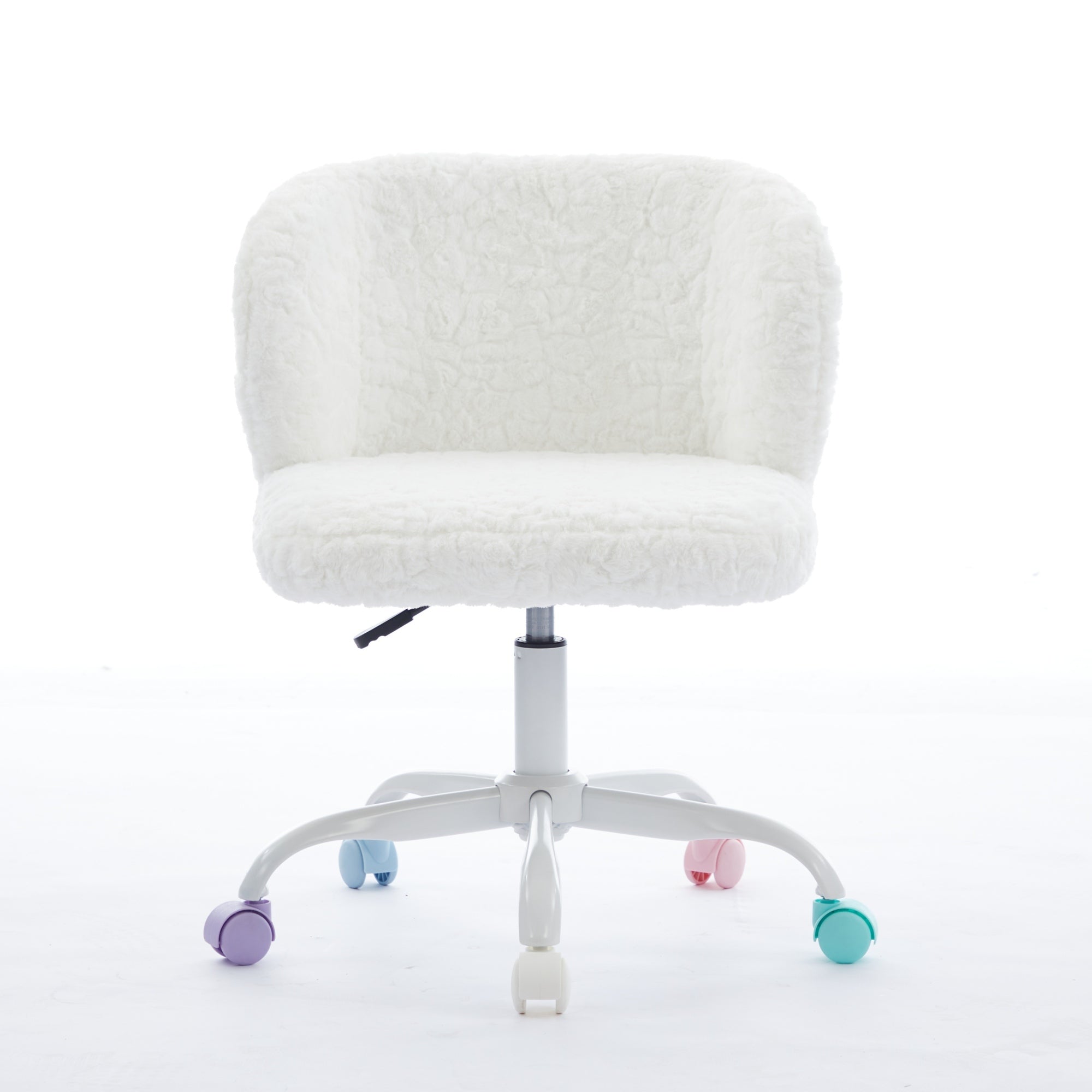 A&A Furniture Office Chair,Artificial rabbit hair Home Office Chair with Metal Base,Adjustable Desk Chair Swivel Office Chair