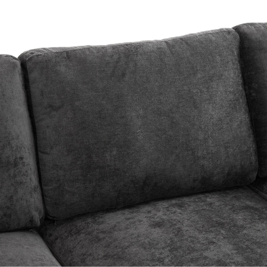 Stylish Modular U-Shaped Sectional Sofa with USB Ports, Black Chenille, 86.6' - Grand Goldman Shop
