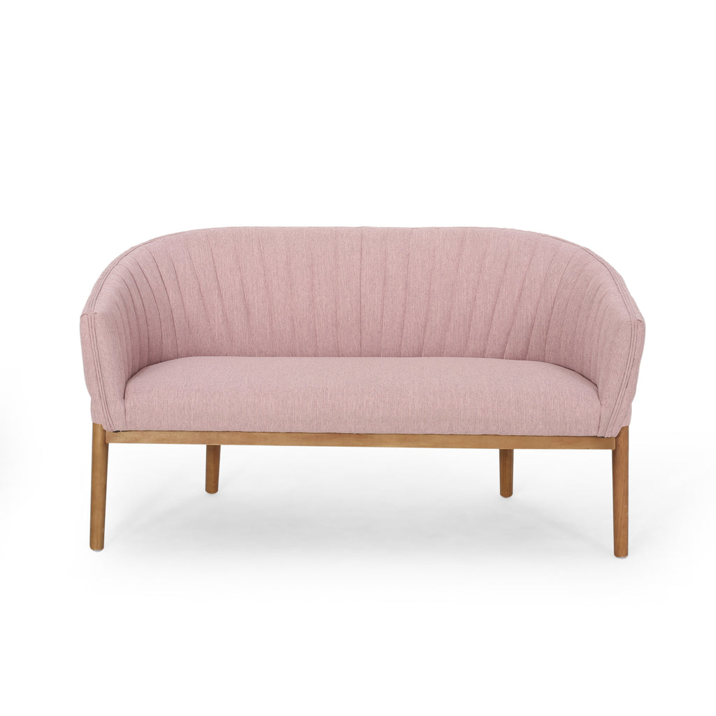 Mid Century Modern Loveseat with Channel Stitched Backrest - Grand Goldman Shop