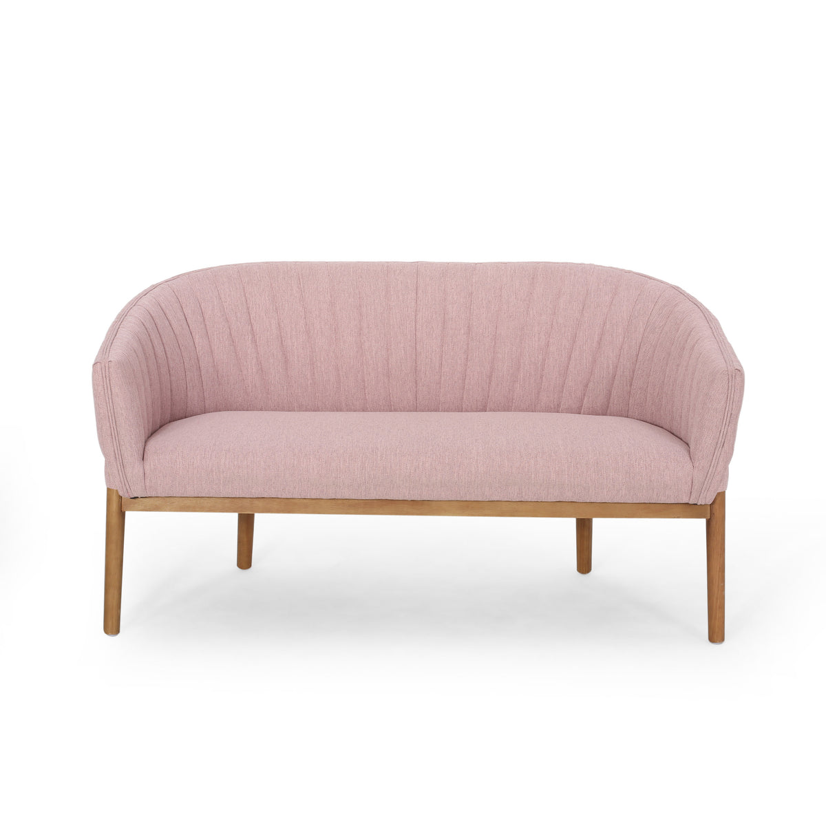 Mid Century Modern Loveseat with Channel Stitched Backrest - Grand Goldman Shop