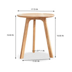Round End Table- Small End Table Side Table Coffee Table Bedside Table Night Stand for Living Room Bedroom & Balcony, 100% Natural Solid Oak Wood Easy to Assemble - Grand Goldman Shop
