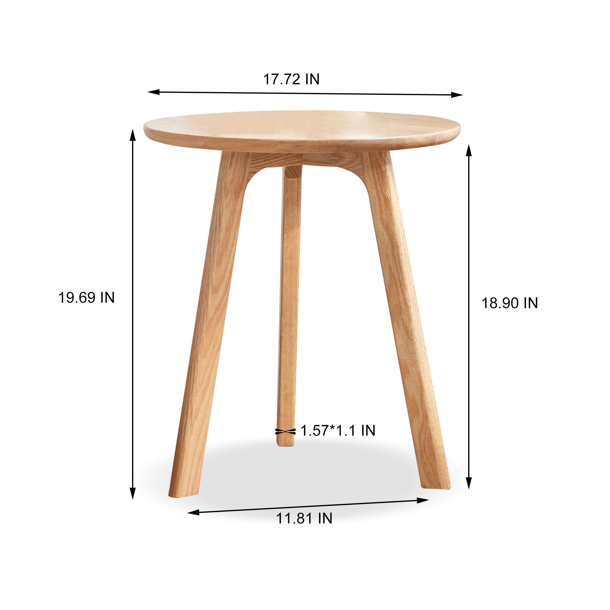 Round End Table- Small End Table Side Table Coffee Table Bedside Table Night Stand for Living Room Bedroom & Balcony, 100% Natural Solid Oak Wood Easy to Assemble - Grand Goldman Shop