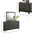 Ioana Antique Grey Finish Wood Bed Room Set, Queen Size Bed, Dresser, Mirror, Night Stand - Grand Goldman Shop
