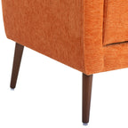 Modern Accent Chair,Chenille Arm Chairs for Living Room,Upholstered Mordern Armchair,Comfy Soft Padded Lounge Chair in Small Space, Bedroom, w/Pillow, Solid Wood Leg (Orange) - Grand Goldman Shop
