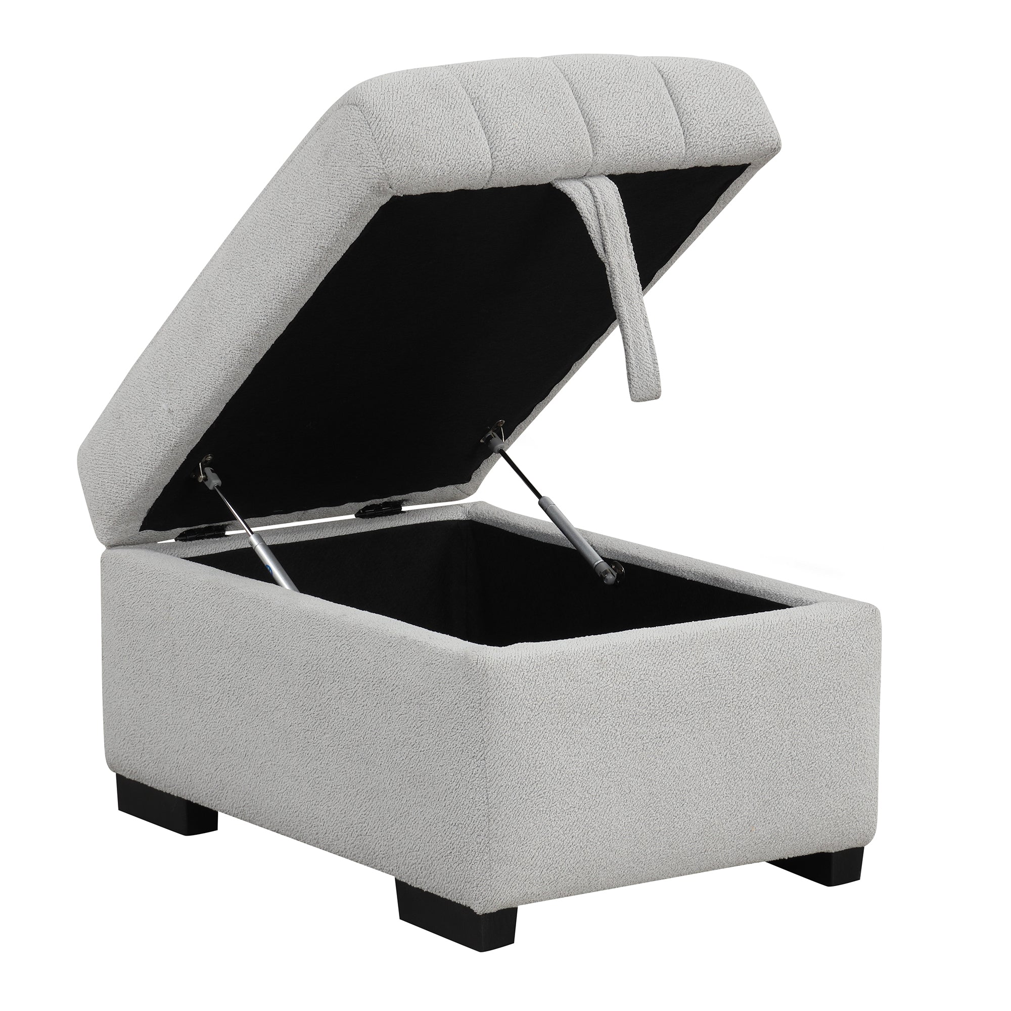 Modern L-shaped Sectional Pull Out Sofa Bed with USB Ports & Storage Ottoman, Gray Jacquard Fabric, 82.6' - Grand Goldman Shop