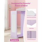 Kids Dress Up Storage, with Jewelry Cabinet, Dress Up Closet with Mirror and Shelves, Princess Costumes Wardrobe Closet, Todd