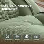 Green Upholstered Human Dog Bed with 5 Adjustable Positions, Foldable Lazy Sofa Bed for Adults and Pets, Includes 2 Soft Pillows for Bedroom, Living Room, Reading Corner - Grand Goldman Shop