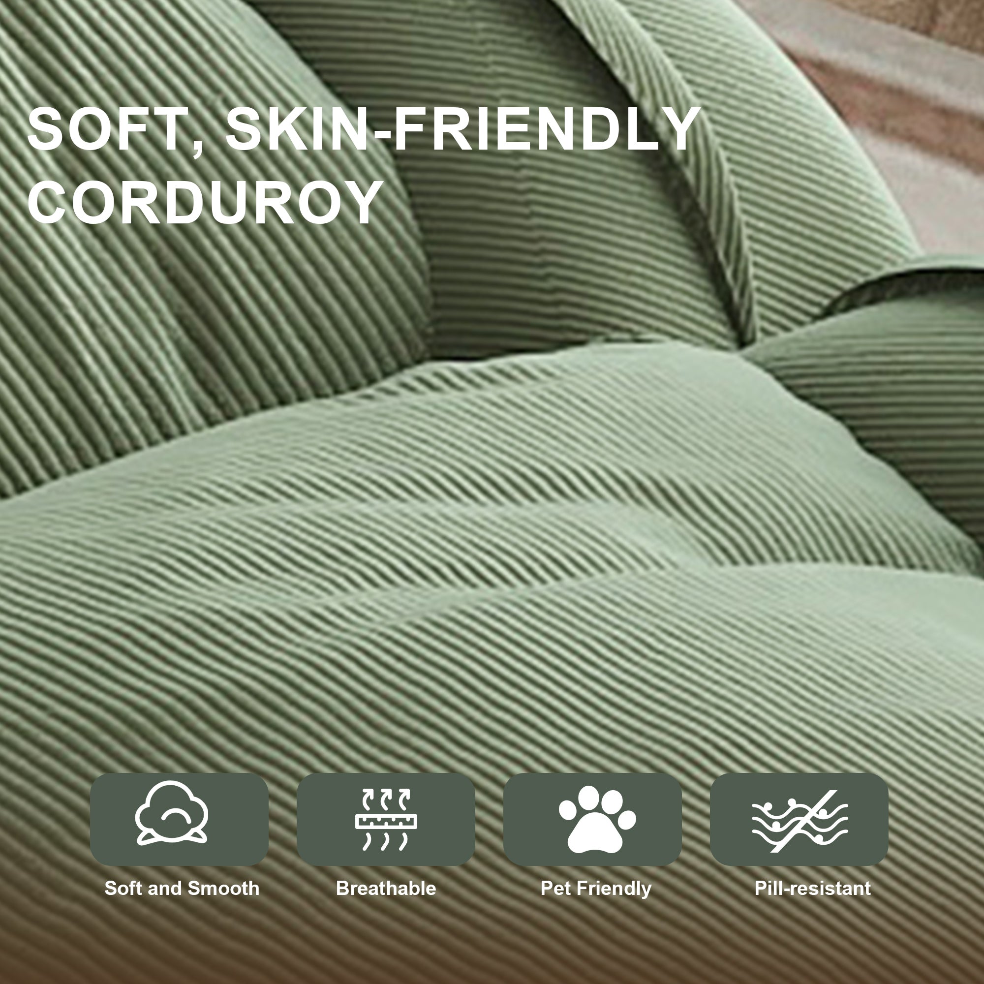 Green Upholstered Human Dog Bed with 5 Adjustable Positions, Foldable Lazy Sofa Bed for Adults and Pets, Includes 2 Soft Pillows for Bedroom, Living Room, Reading Corner - Grand Goldman Shop