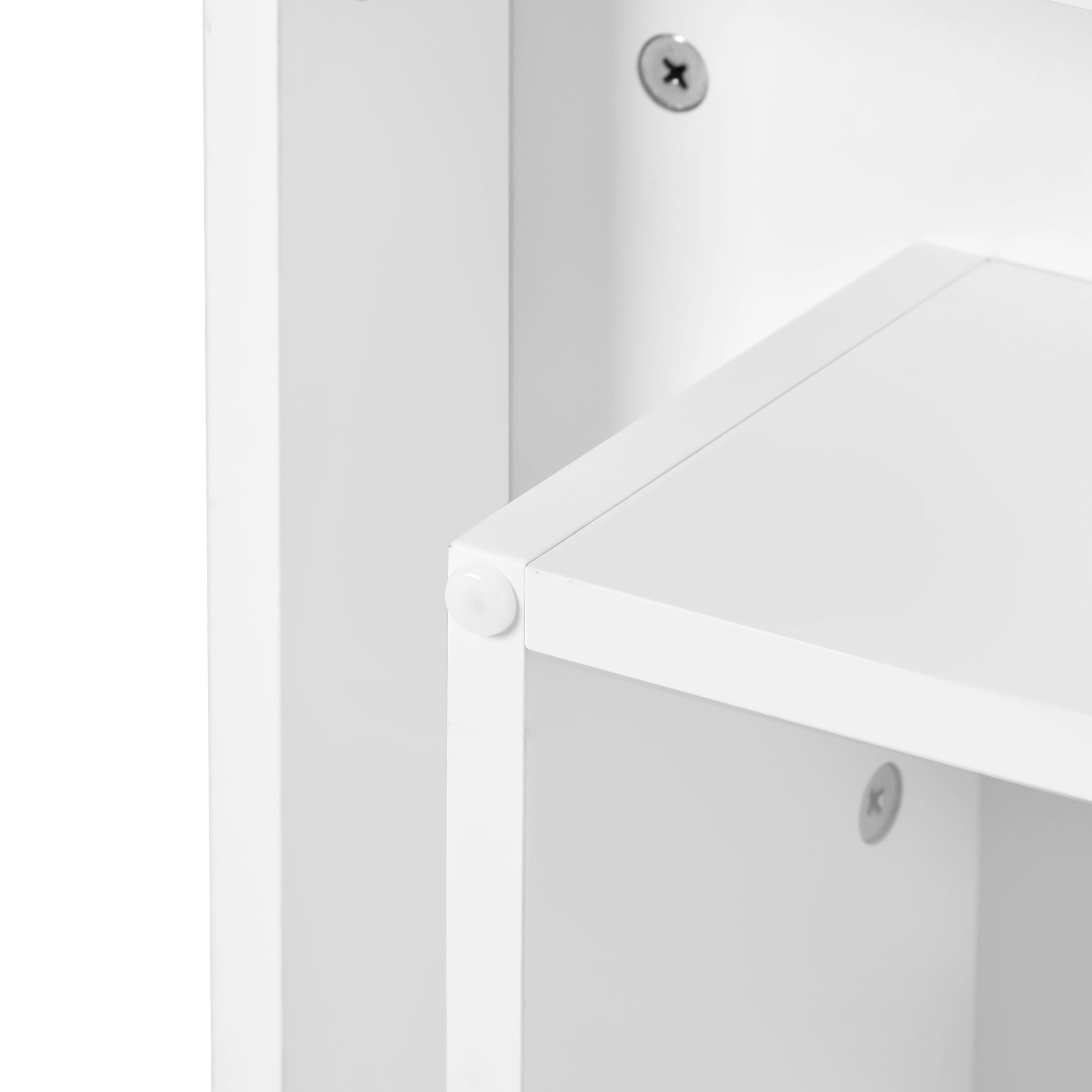 ON-TREND High Gloss Minimalist Design with LED Lights, 2-Tier Square Coffee Table, Center Table for Living Room, 31.5''x31.5''x14.2'', White - Grand Goldman Shop
