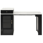 K&K 59.5' Kitchen Island with Extendable Dining Table, Kitchen Storage Table with Double-sided Storage, Kitchen Island with 2 Drawers, Power Outlet, Side Open Shelves, for Kitchen, Dining Room, Black - Grand Goldman Shop