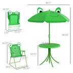 Folding Kids Table and Chair Set for Garden, Backyard, Green - Grand Goldman