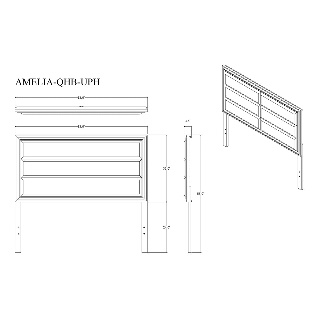 Adelaide Grey Black 5 Piece Queen Bedroom Set with Upholstered Headboard and LED Lighting - Grand Goldman Shop