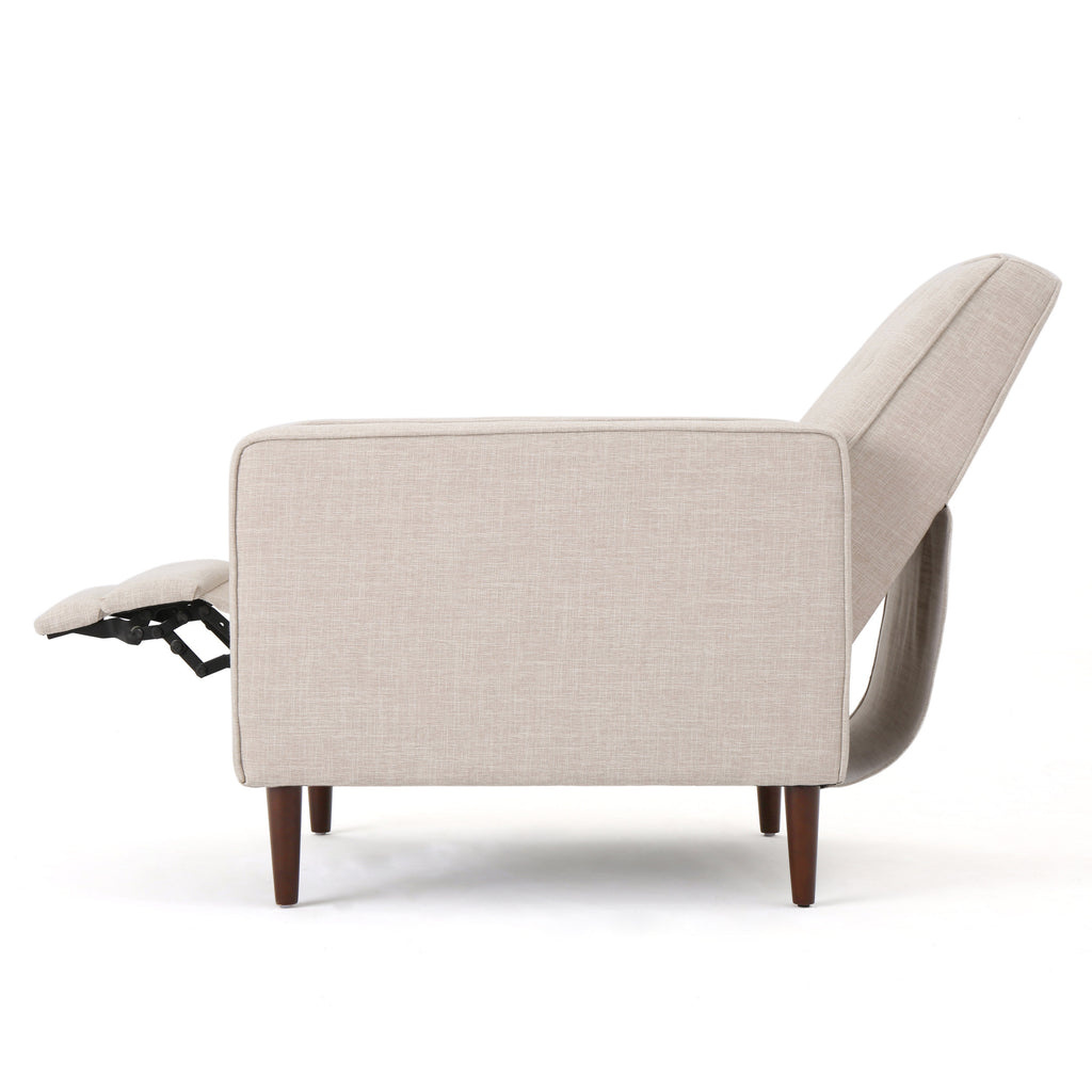 Macedonia Mid-Century Modern Button Tufted Fabric Recliner - Grand Goldman Shop