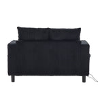 UNITED WE WIN Modern Corduroy Oversized Recliner Sofa with Deep Seat, 3 Pillows, USB Charging, RGB LED Light Strip, Cup Holder, Side Pocket - Suitable for Living Room and Bedroom - Grand Goldman Shop