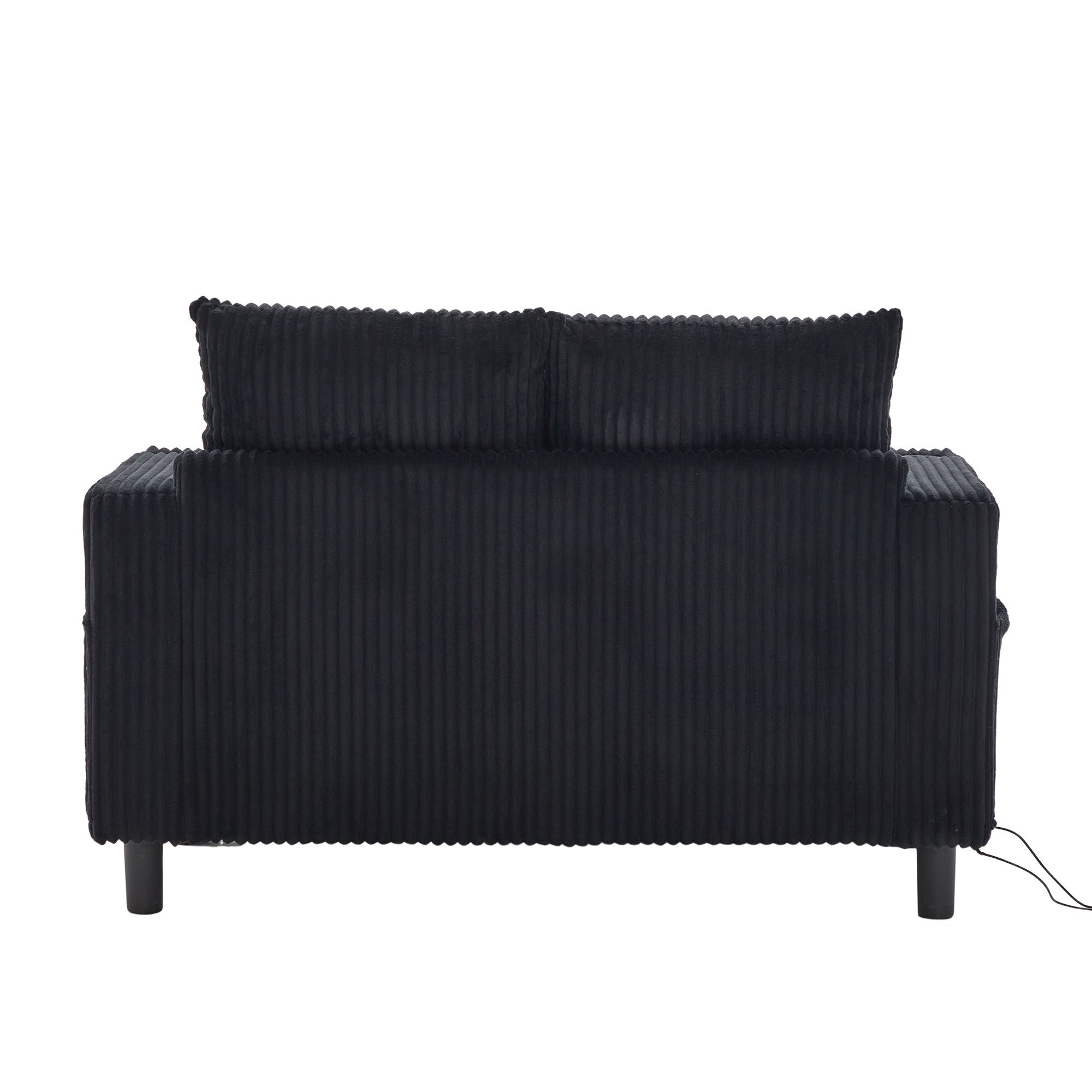 UNITED WE WIN Modern Corduroy Oversized Recliner Sofa with Deep Seat, 3 Pillows, USB Charging, RGB LED Light Strip, Cup Holder, Side Pocket - Suitable for Living Room and Bedroom - Grand Goldman Shop