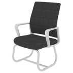Minimalist Modern Office Chair with Metal Frame, Soft Mesh Backrest, Comfortable Polyurethane Cushion, White+Black, Suitable 