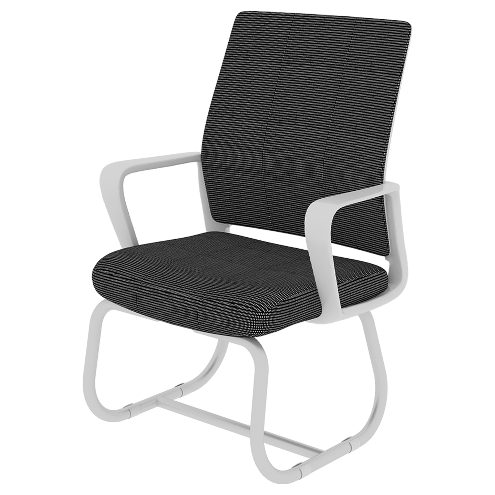 Minimalist Modern Office Chair with Metal Frame, Soft Mesh Backrest, Comfortable Polyurethane Cushion, White+Black, Suitable 